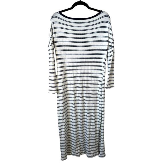 Go Couture New Striped Boat Neck Long Sleeve Sweater Maxi Dress White Navy S USA - Picture 4 of 10